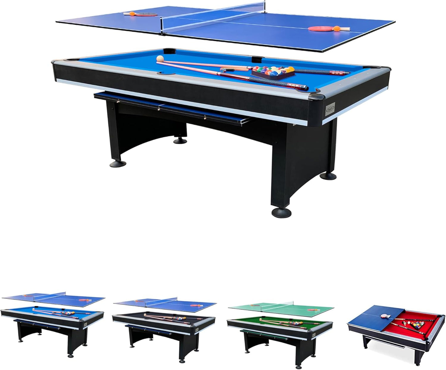 RACK Scorpius 7-Foot Multi Game Billiard/Pool with Table Tennis - The Ultimate Entertainment for Friends and Family!