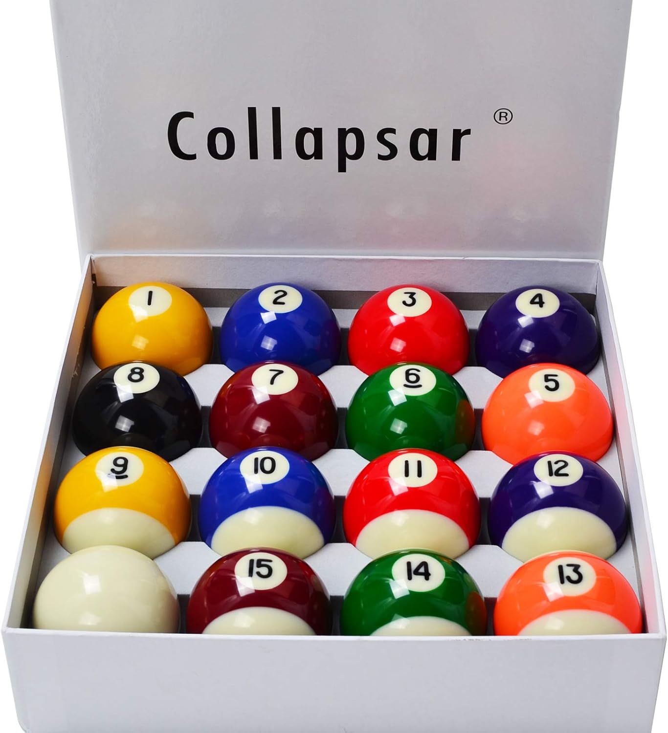 Collapsar Deluxe 2-1/4" Billiard Pool Balls Marble-Swirl Style Billiards Ball Complete 16 Ball Set (Several Style Available)