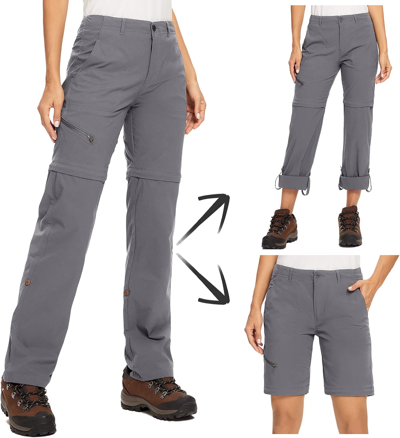 Women's Hiking Pants Convertible Zip Off Lightweight Quick Dry Outdoor Travel Camping Safari fising Pants