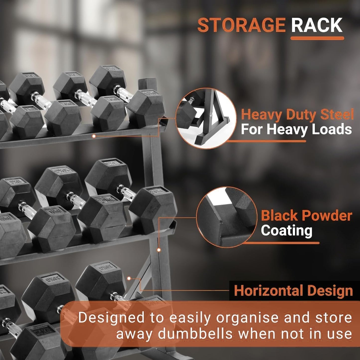 Ritafer 6-10 Pair Hex Rubber Dumbbell Set 350/450 and 550 lbs（5-50 lbs ）Hand Free Weight for Strength Coated Encased Iron Weights with Dumbbells Storage Rack Home Gym