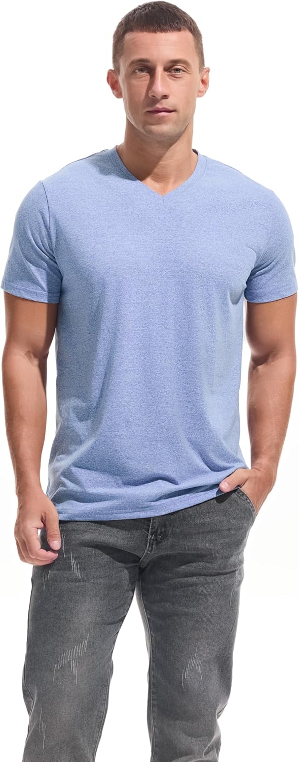 VEIISAR Premium V Neck T Shirts for Men - Modern Fitted Tees Vneck Undershirts