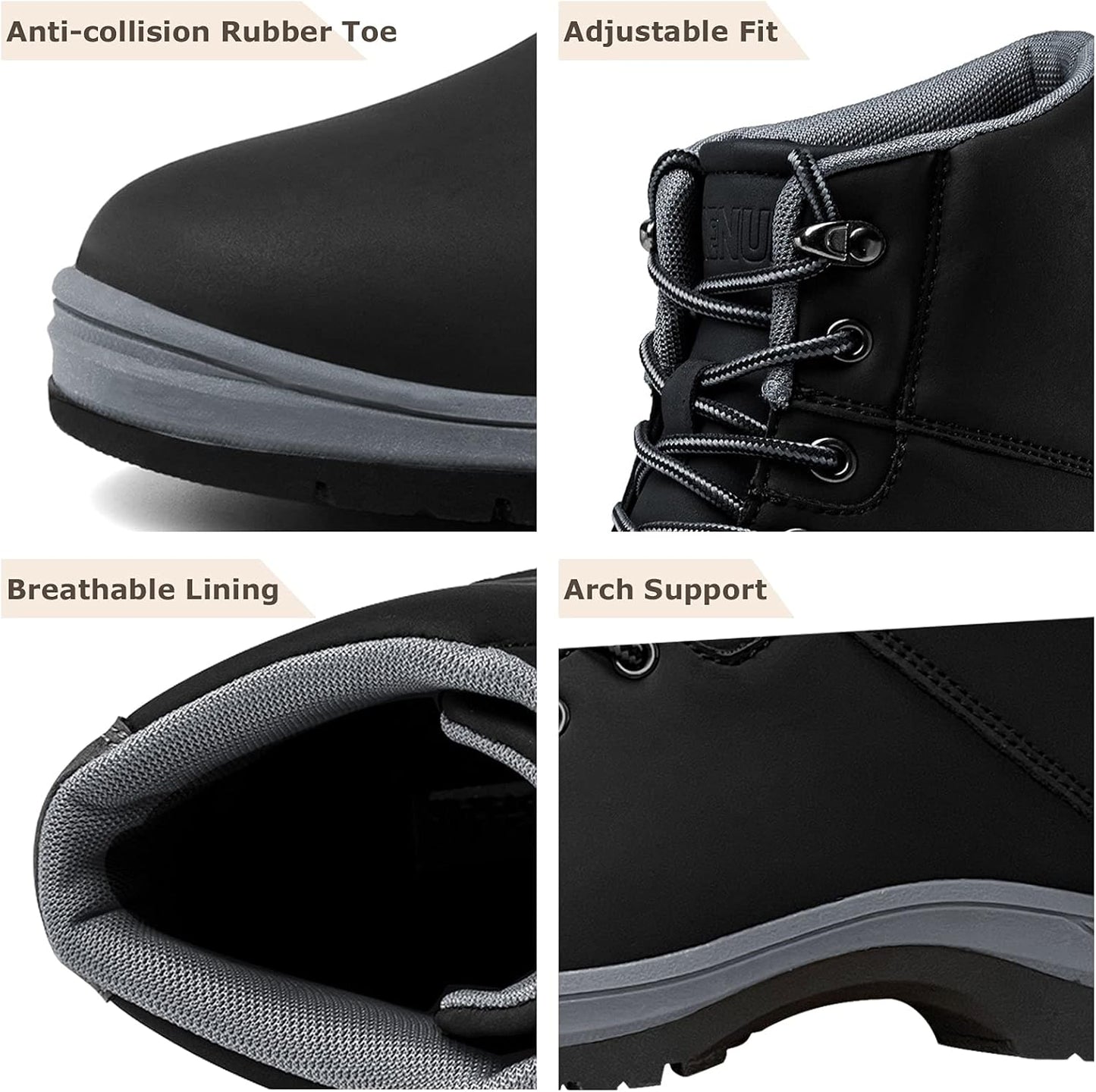 Mens Lightweight Hiking Boots Water Resistant Mid Ankle Work Casual Hiker Trekking Outdoor Boots Anti Slip Hiking Shoes