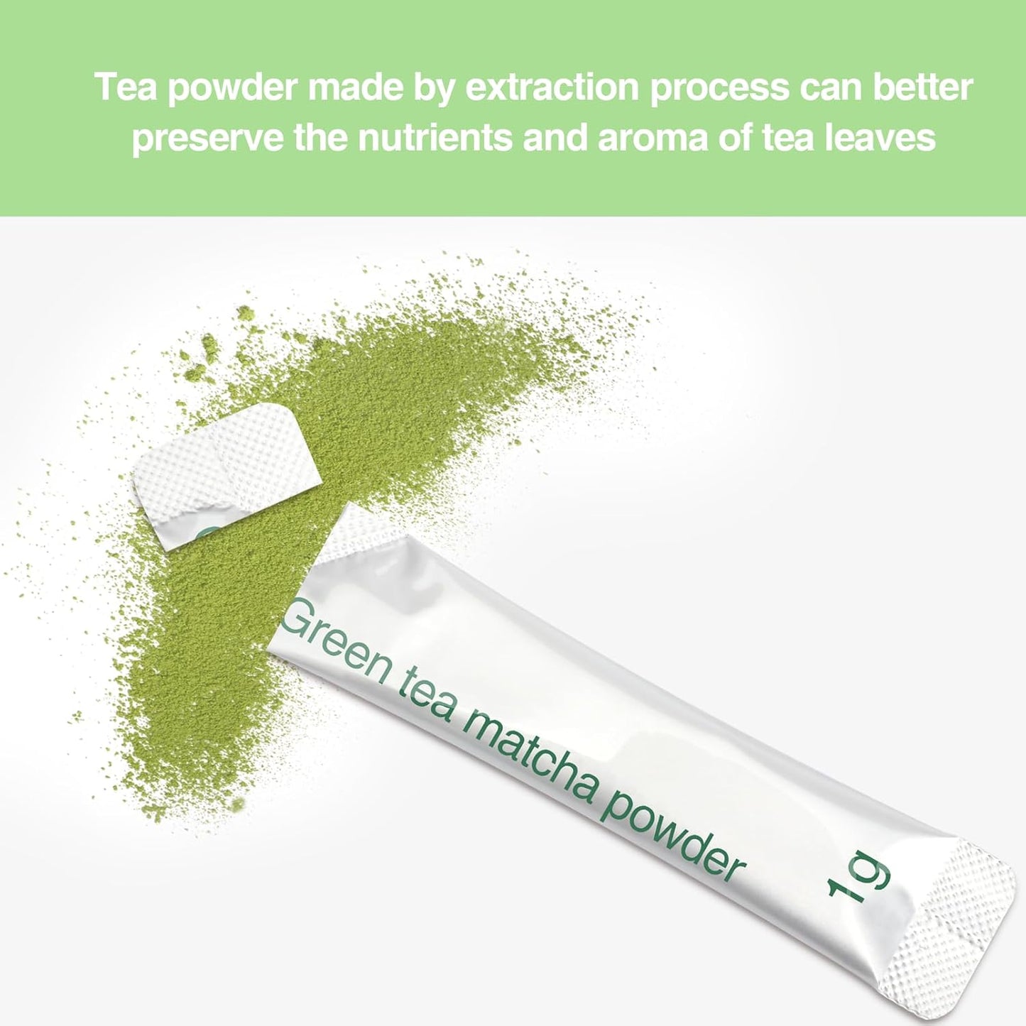 Taiping HK Green Matcha Tea 10 Single Serve Stick Packs For Cooking, Baking, Latte, Smoothie, Hot & Iced Drinks - Antioxidant-Rich, Helps Support Digestive Health - Unsweetened,Vegan(10 Count)