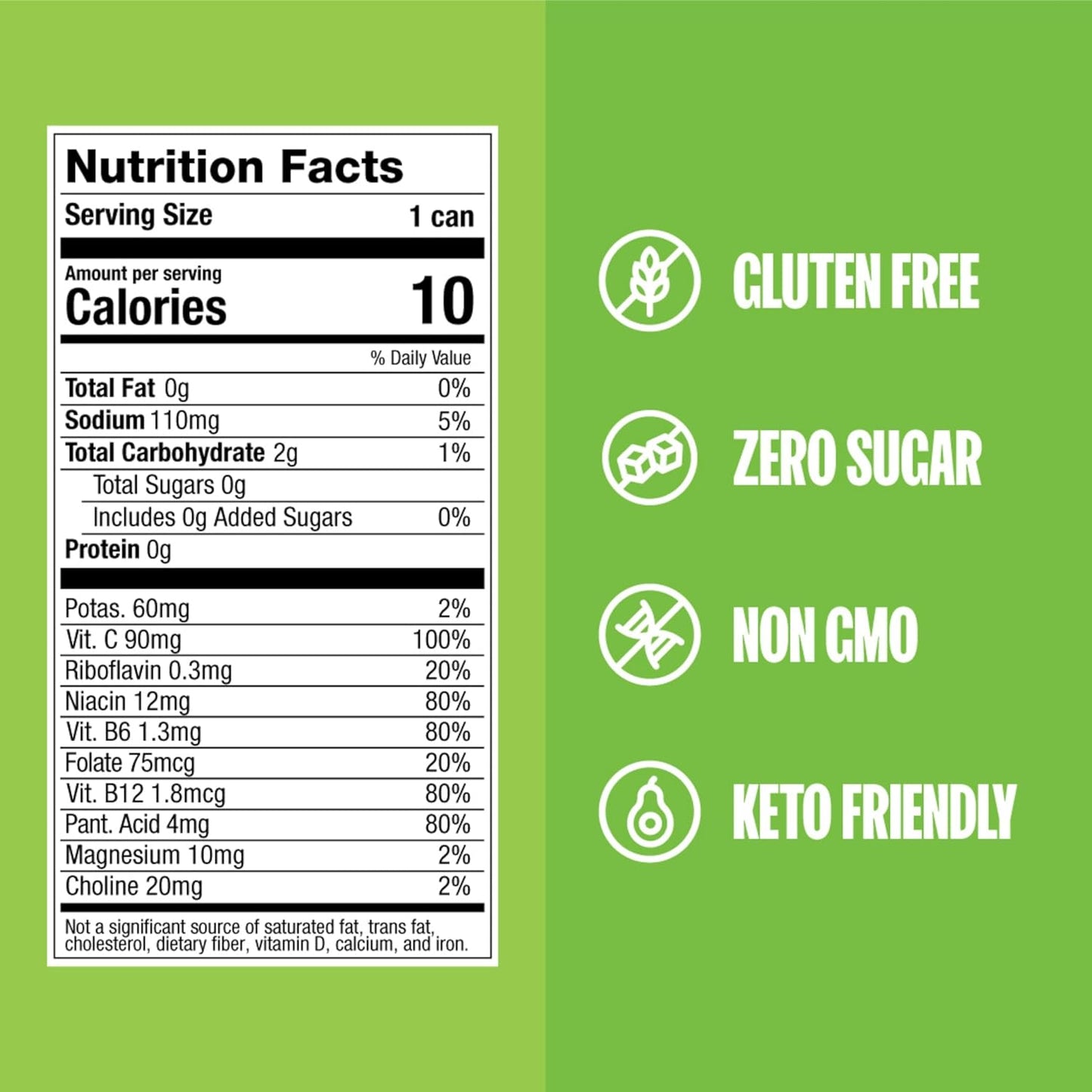 ZOA Zero Sugar Energy Drinks, Green Apple - Sugar Free with Electrolytes, Healthy Vitamin C, Amino Acids, Essential B-Vitamins, and Caffeine from Green Tea - 12 Fl Oz (12-Pack)