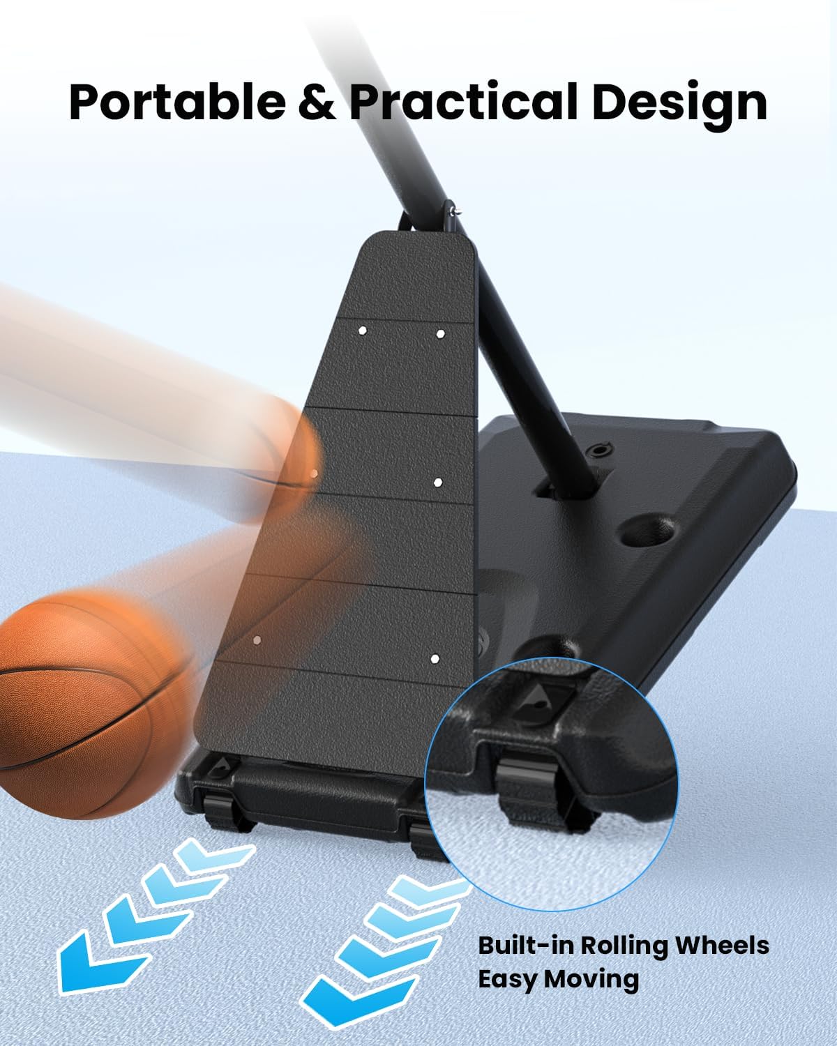 IGL Basketball Hoop Outdoor with 52 Inch Shatterproof Backboard, 10FT Height Portable Basketball Hoop Outdoor, Adjustable Basketball Goal System
