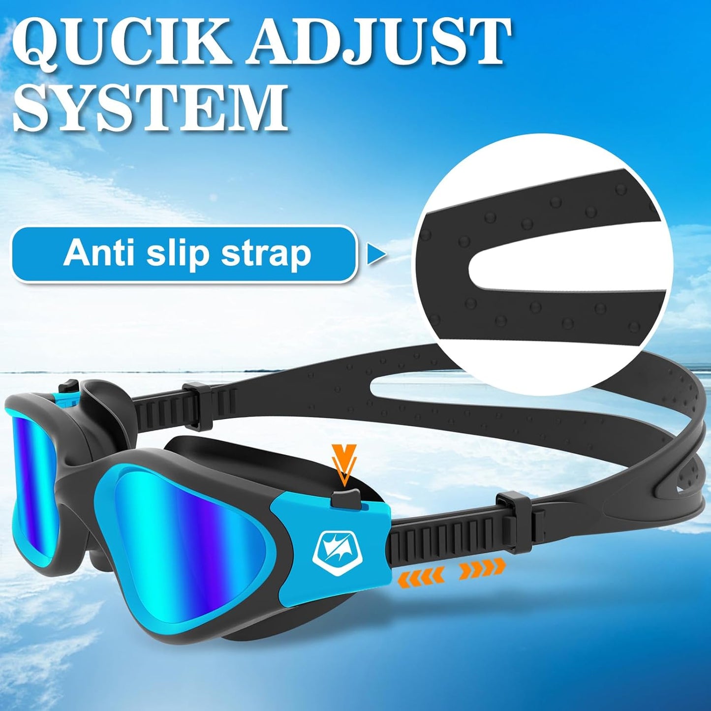 WIN.MAX Polarized Swimming Goggles Swim Pool Goggles Anti Fog Anti UV No Leakage Clear Vision for Men Women Adults Teenagers