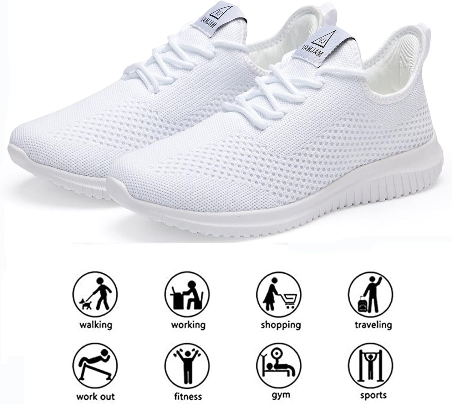 VAMJAM Men's Running Shoes Ultra Lightweight Breathable Walking Shoes Non Slip Athletic Fashion Sneakers Mesh Workout Casual Sports Shoes