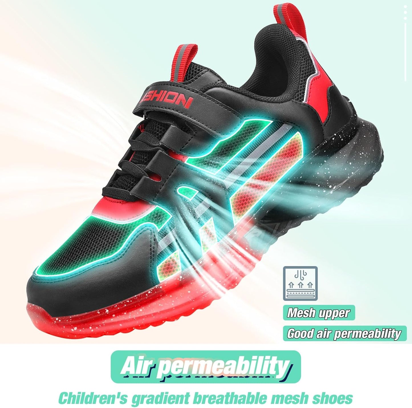 WETIKE Boy's Shoes Mesh Slip on Lightweight Running Sneakers