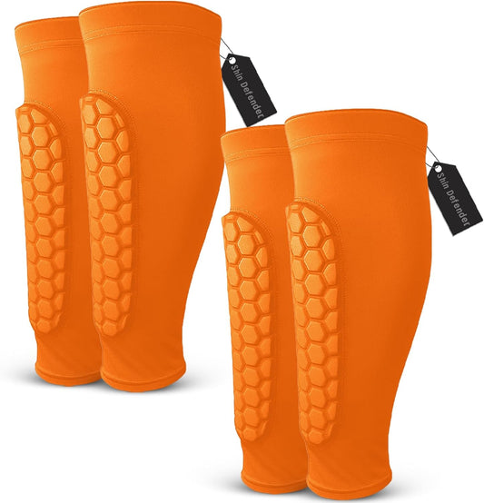 Shin Defender Shin Guards - 2 Pairs of Shin Defender Shin Guards Kids, Soccer Shindefender Sleeves for Youth Adult
