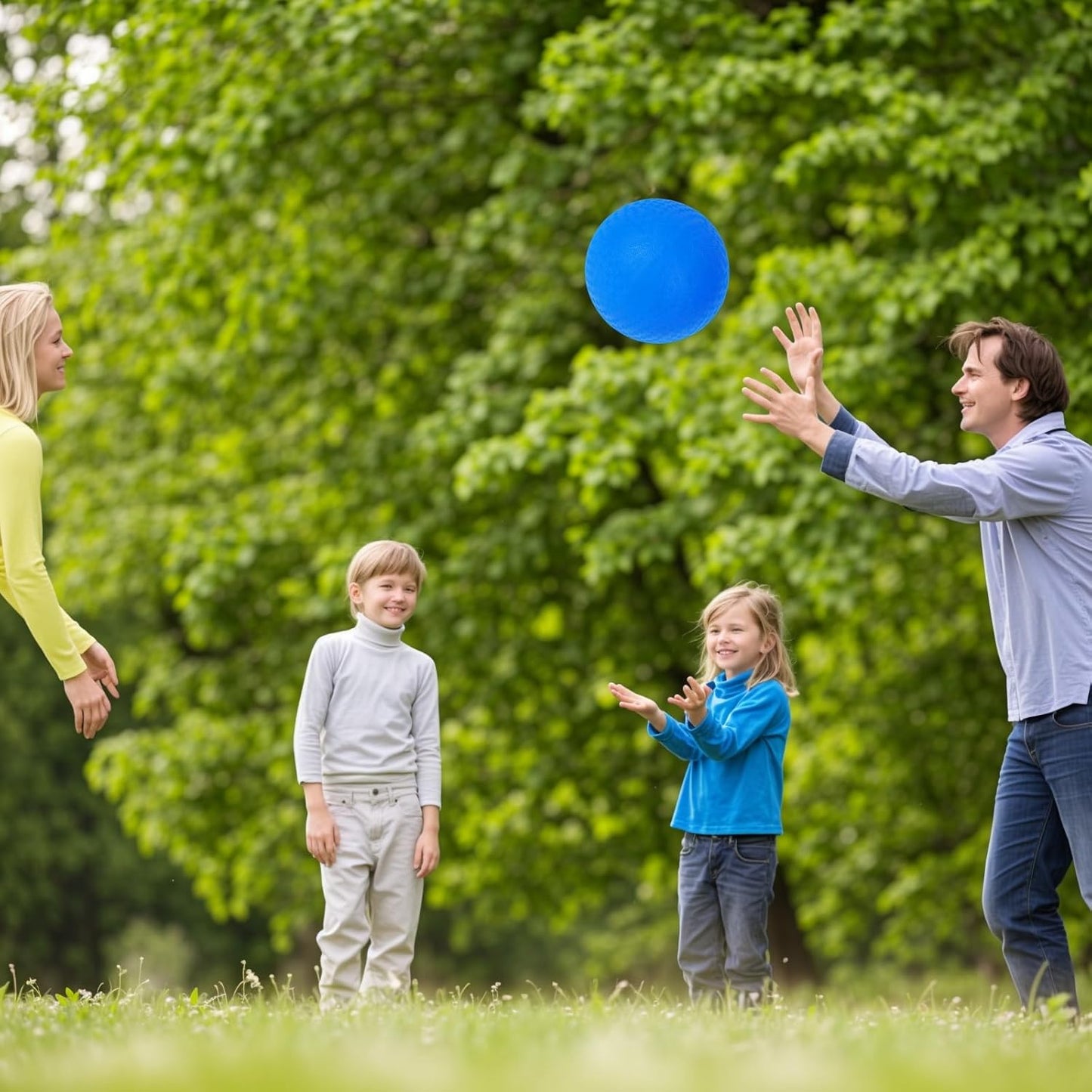 LovesTown Inflatable Playground Ball, 8.5 Inch Dodgeballs Blue Kickballs with Air Pump, for 4 Square Ball Games, Indoor & Outdoor Sports Toys