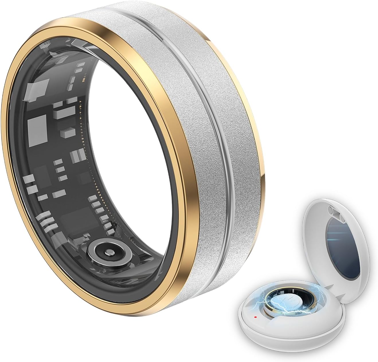 Smart Ring Health Tracker - Fitness Sleep Heart Rate Blood Oxygen Tracker Smart Ring for Men and Women,IP68 Waterproof Level Bluetooth Fitness Tracker Rings - Free APP