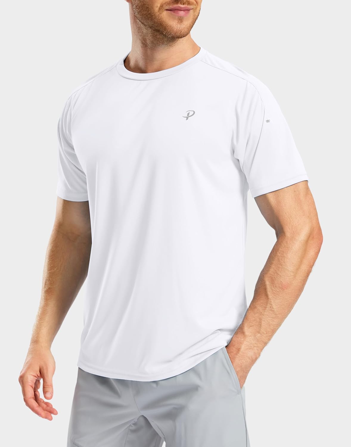 Pudolla Men's Workout Running T-Shirts Lightweight Quick Dry Athletic Gym Shirts for Men Short Sleeve Sport Tee Tops