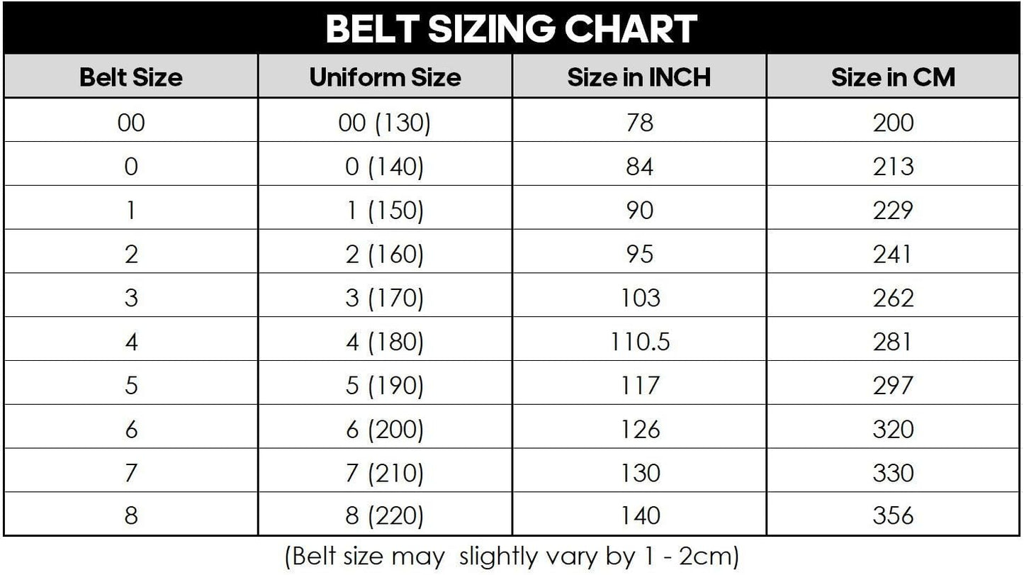 AAMA Color Belts with Black Stripe for Martial Arts - Taekwondo Karate Judo