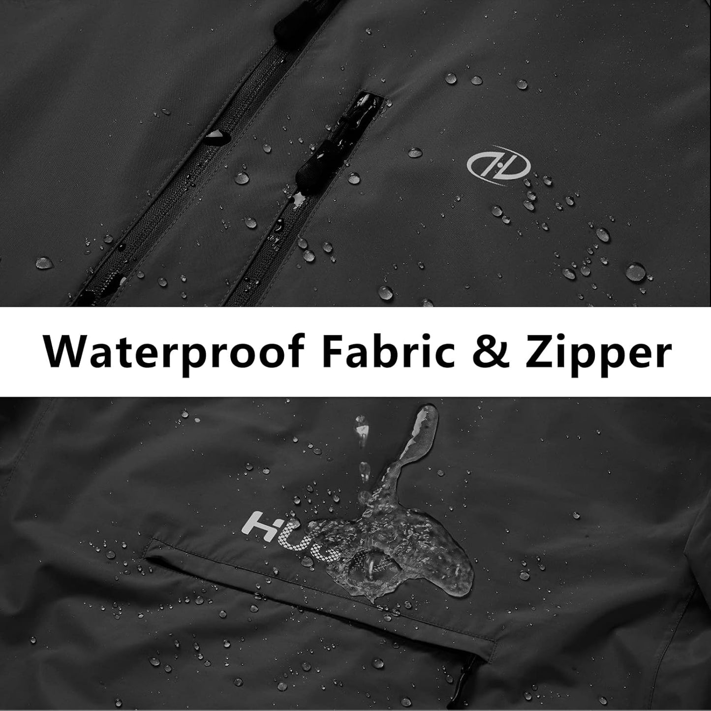 Men's Cycling Running Rain Jacket Lightweight Waterproof Biking Hiking Windbreaker Raincoat Reflective Packable