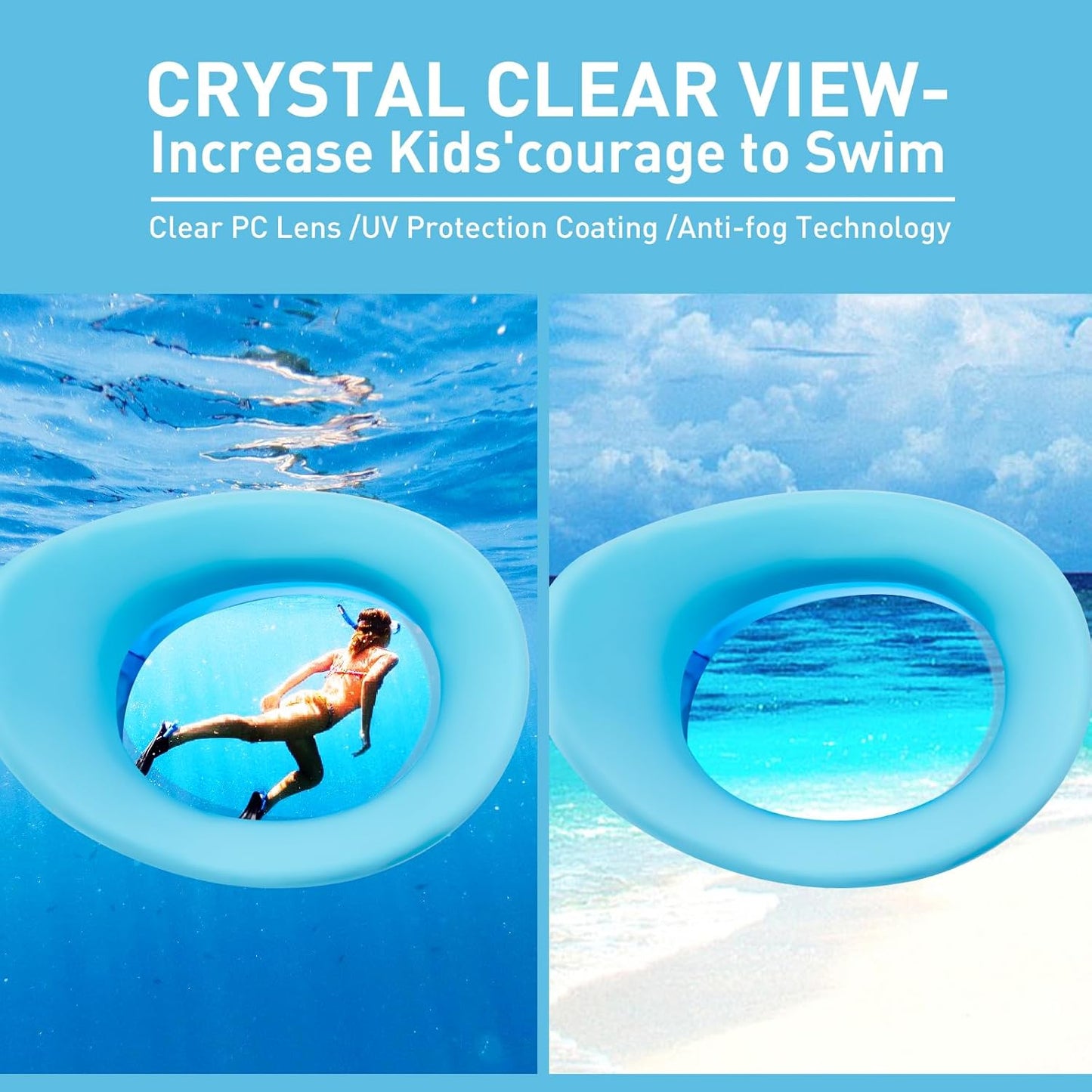 Aegend 2 Pack Kids Goggles, Swimming Goggles for Kids Age 4-16 Boys and Girls Youth, Anti-Fog Waterproof Anti-UV Pool Goggles