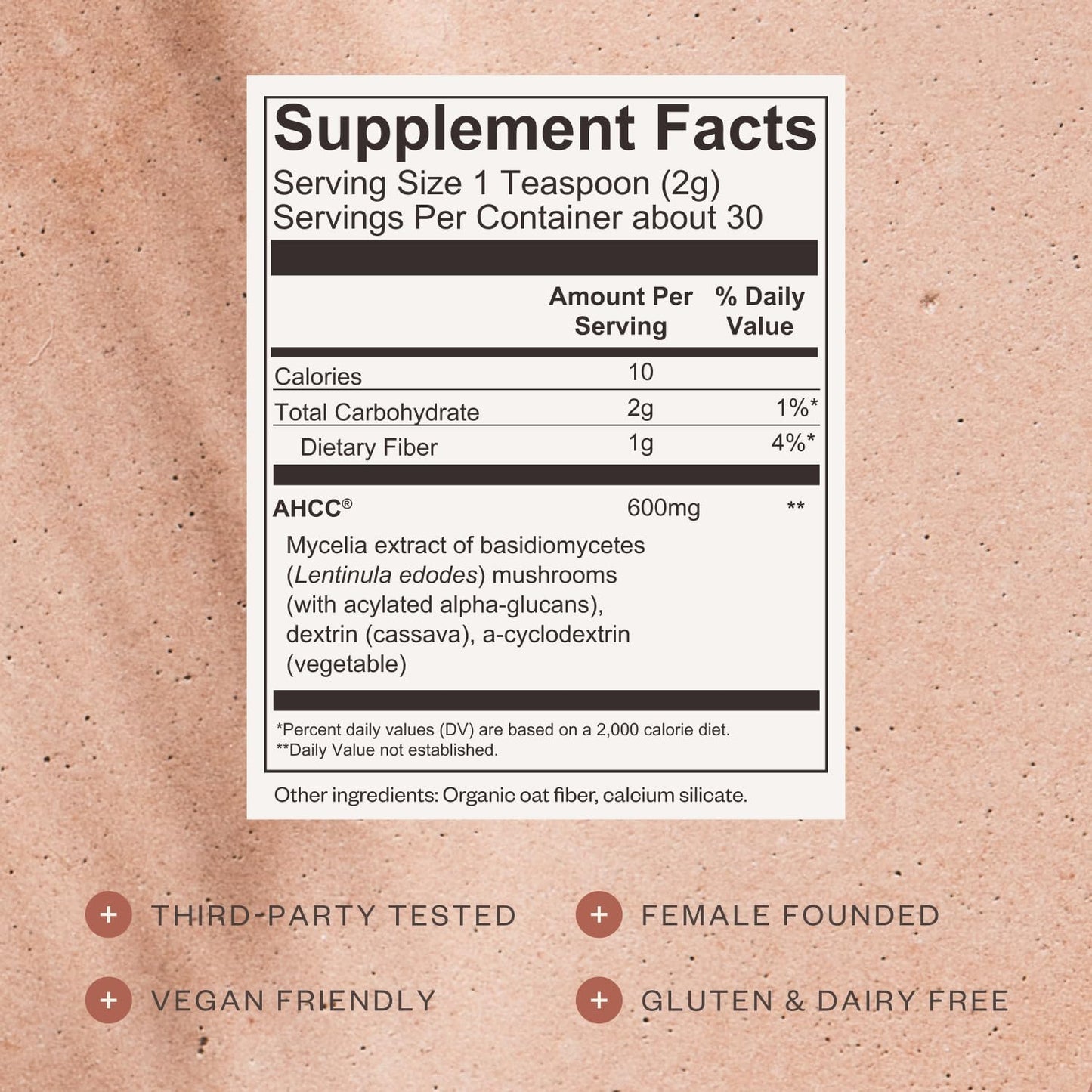 SHII AHCC Daily Immunity Powder, 2.1 Oz - Vegan, Gluten-Free Immune Support Supplement with AHCC, Easy-to-Mix Shiitake Mushroom Powder for Quick Absorption, Promotes Immune Response & Cellular Health