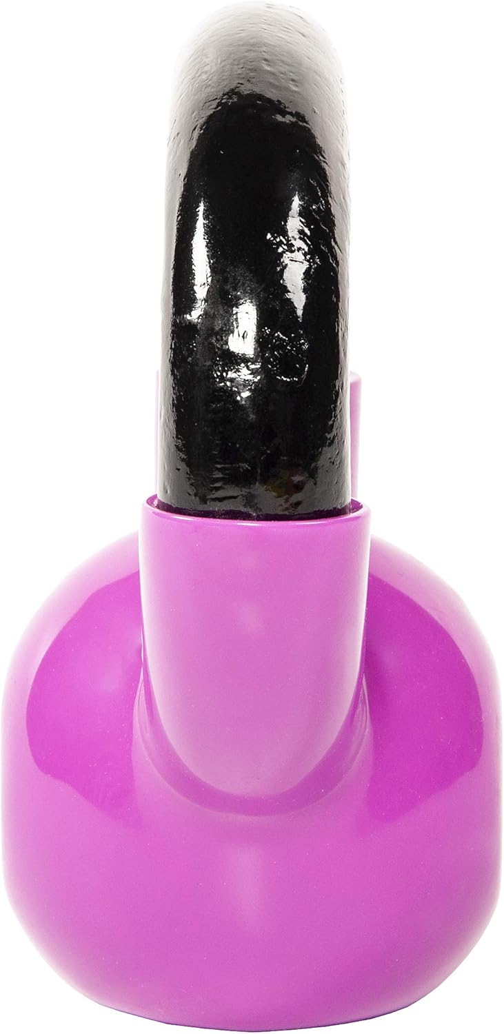 Signature Fitness All-Purpose Color Vinyl Coated Solid Cast Iron Kettlebell Weight