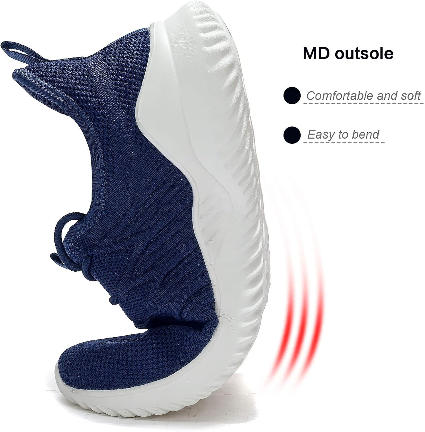 Mens Slip On Running Shoes Athletic Walking Trainers Lightweight Breathable Mesh Tennis Sneakers