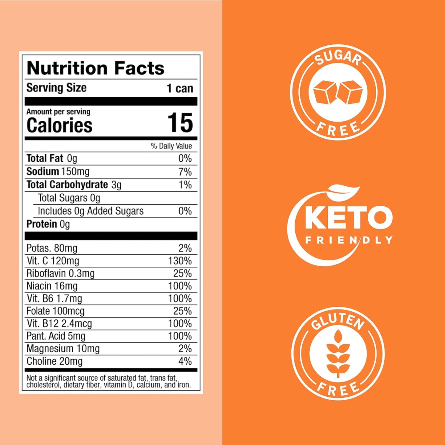 ZOA Zero Sugar Energy Drinks, Wild Orange - Sugar Free with Electrolytes, Healthy Vitamin C, Amino Acids, Essential B-Vitamins, and Caffeine from Green Tea - 16 Fl Oz (12-Pack)