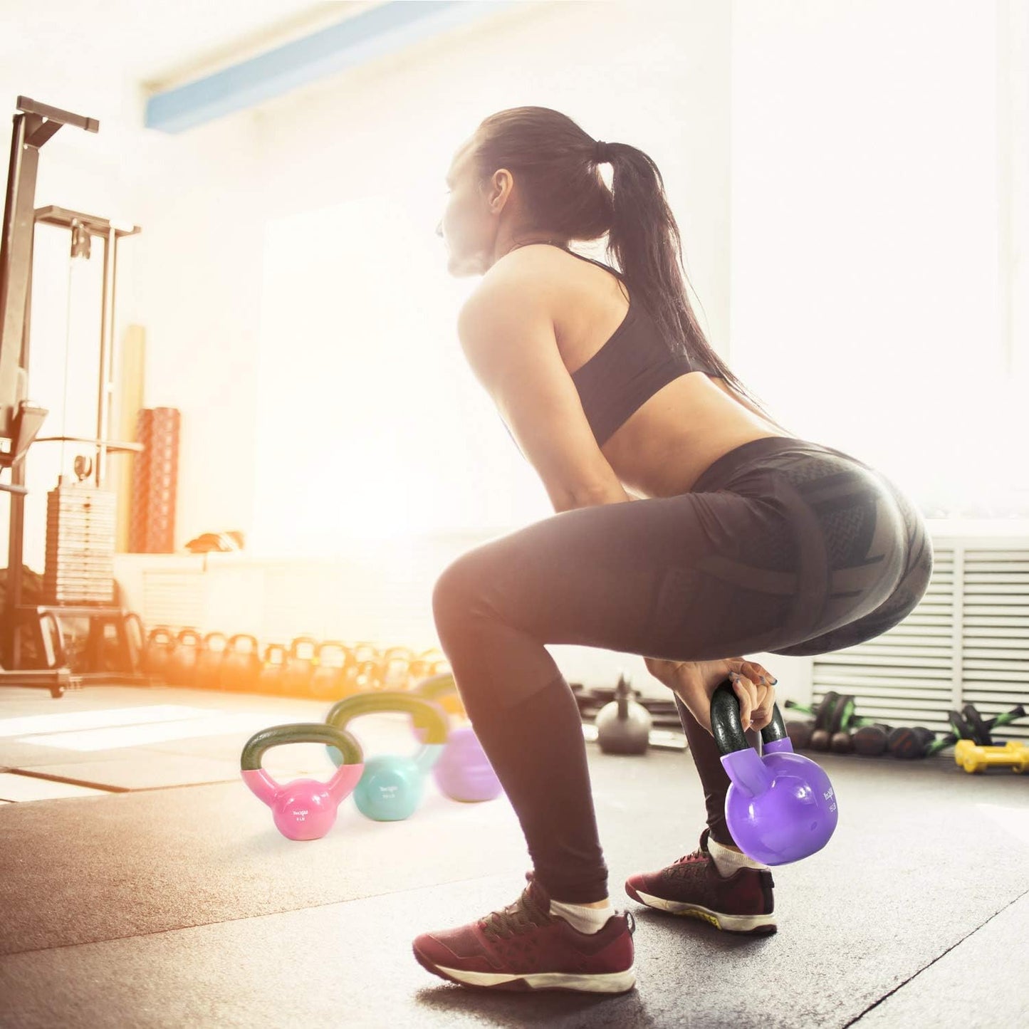 Yes4All Kettlebell Set Vinyl Coated Weights Combo for Full Body Workout Equipment Push up, Grip Strength Training, Dumbbell Weights Exercises