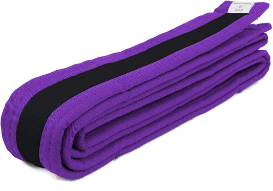 AAMA Color Belts with Black Stripe for Martial Arts - Taekwondo Karate Judo