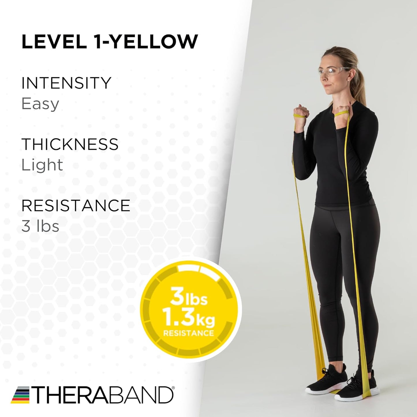 THERABAND Resistance Band, Yellow, Light, 50-Yard Roll, Latex-Free, Elastic Band for Exercise, Physical Therapy, Yoga, Pilates, Stretching, Home Workouts, Cut-to-Length, Color-Coded Levels