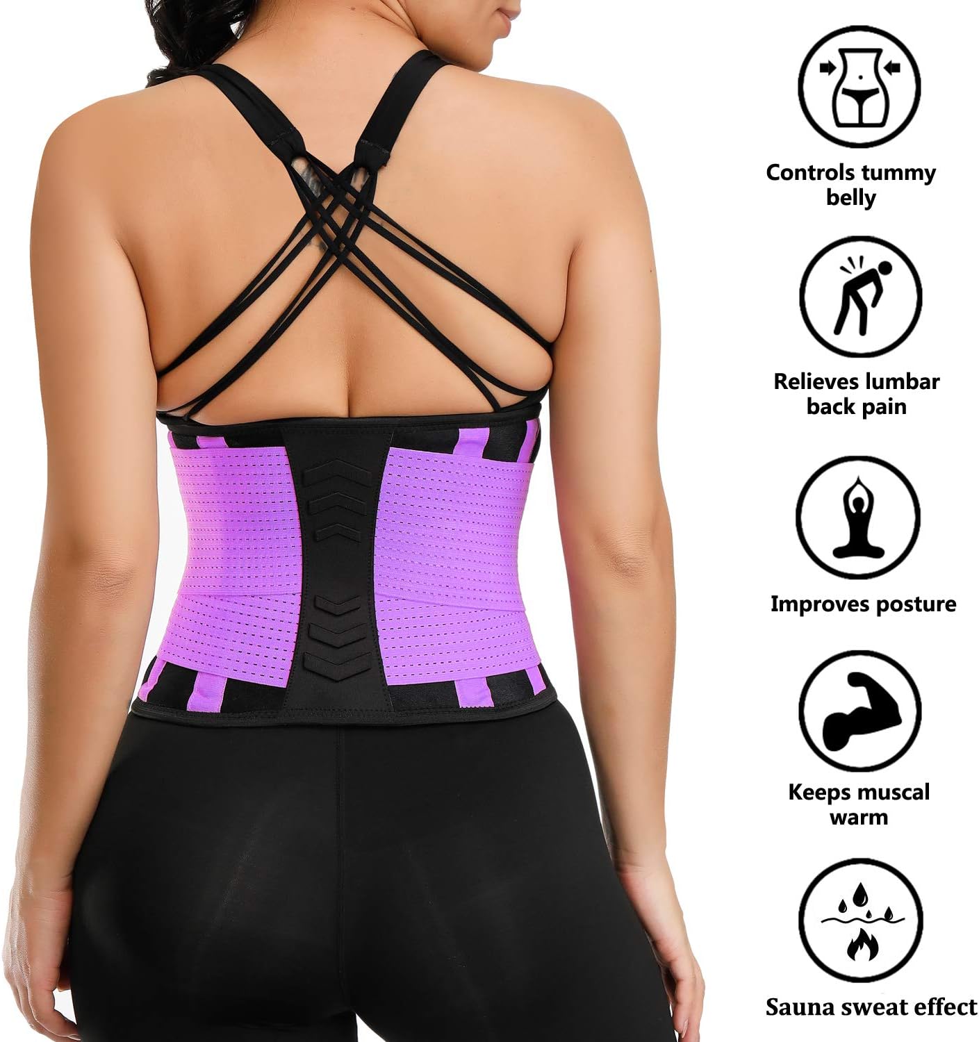 VENUZOR Waist Trainer Belt for Women - Waist Cincher Trimmer - Slimming Body Shaper Belt - Sport Girdle Belt (UP Graded)