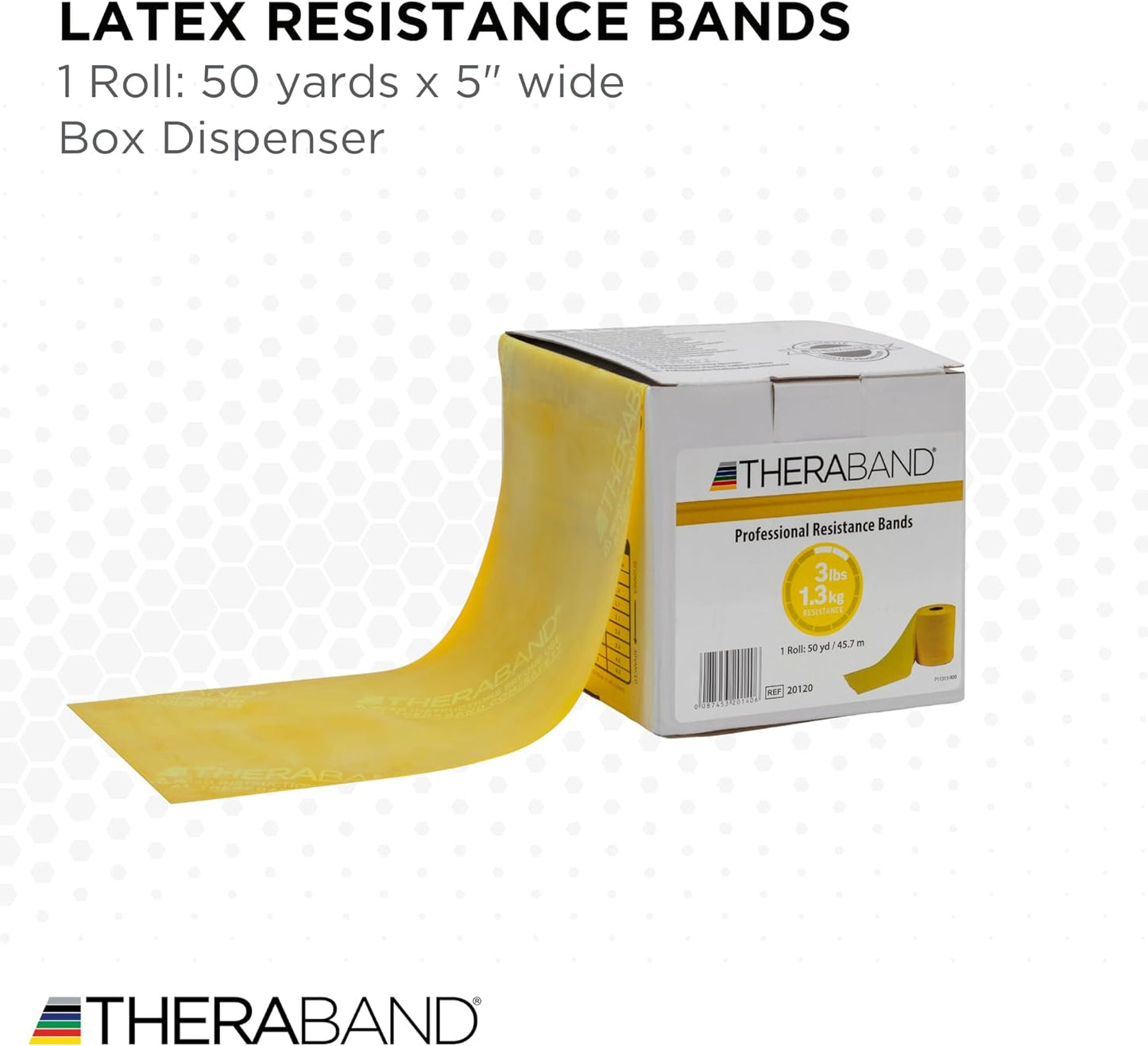 THERABAND Resistance Bands, 50 Yard Roll Professional Latex Elastic Fitness Band For Upper & Lower Body & Core Exercise, Physical Therapy, Pilates, Yoga, Stretching, Home Workouts, & Rehab