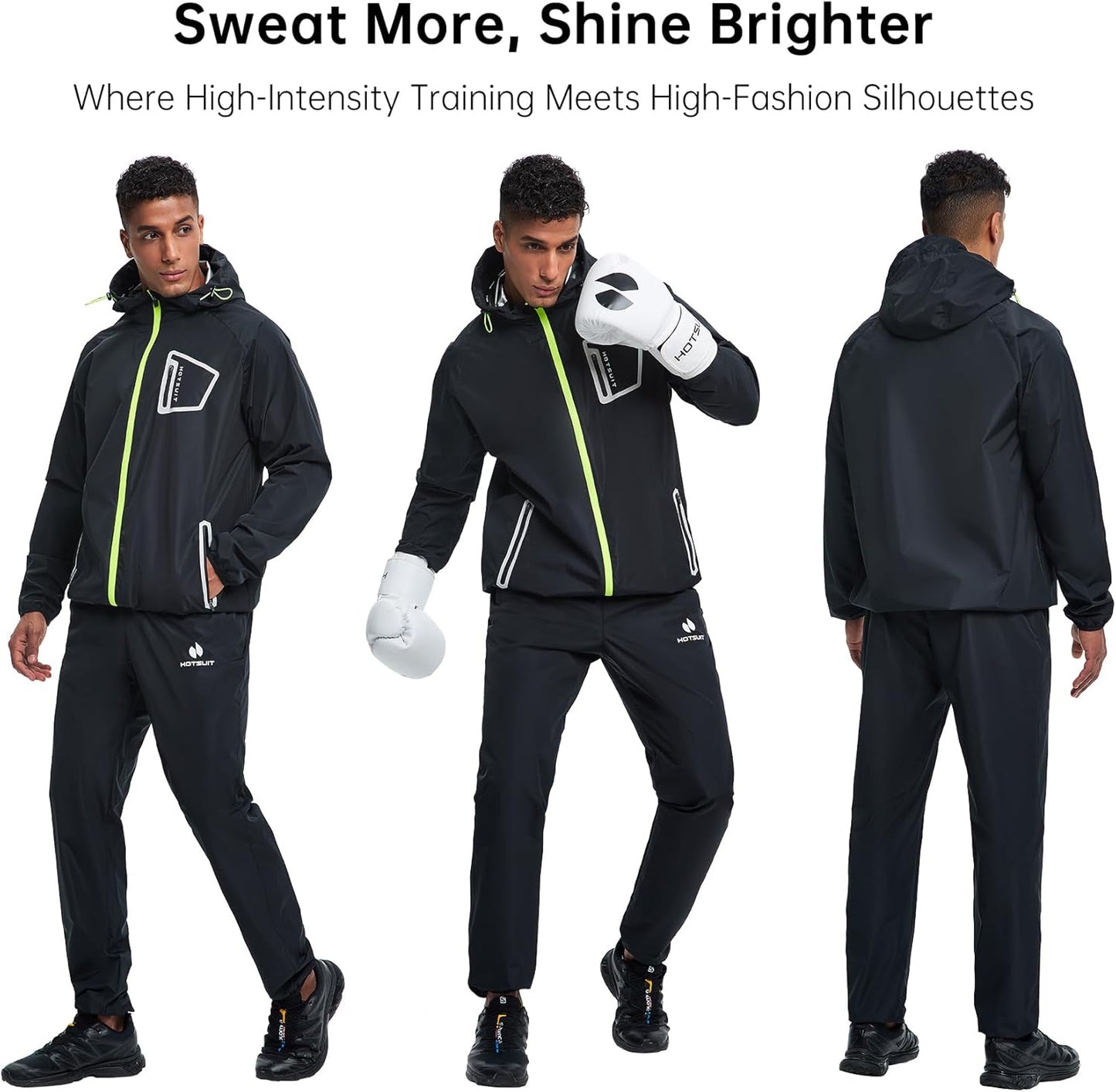 HOTSUIT Sauna Suit Men Anti Rip Boxing Sweat Suits Exercise Workout Jacket