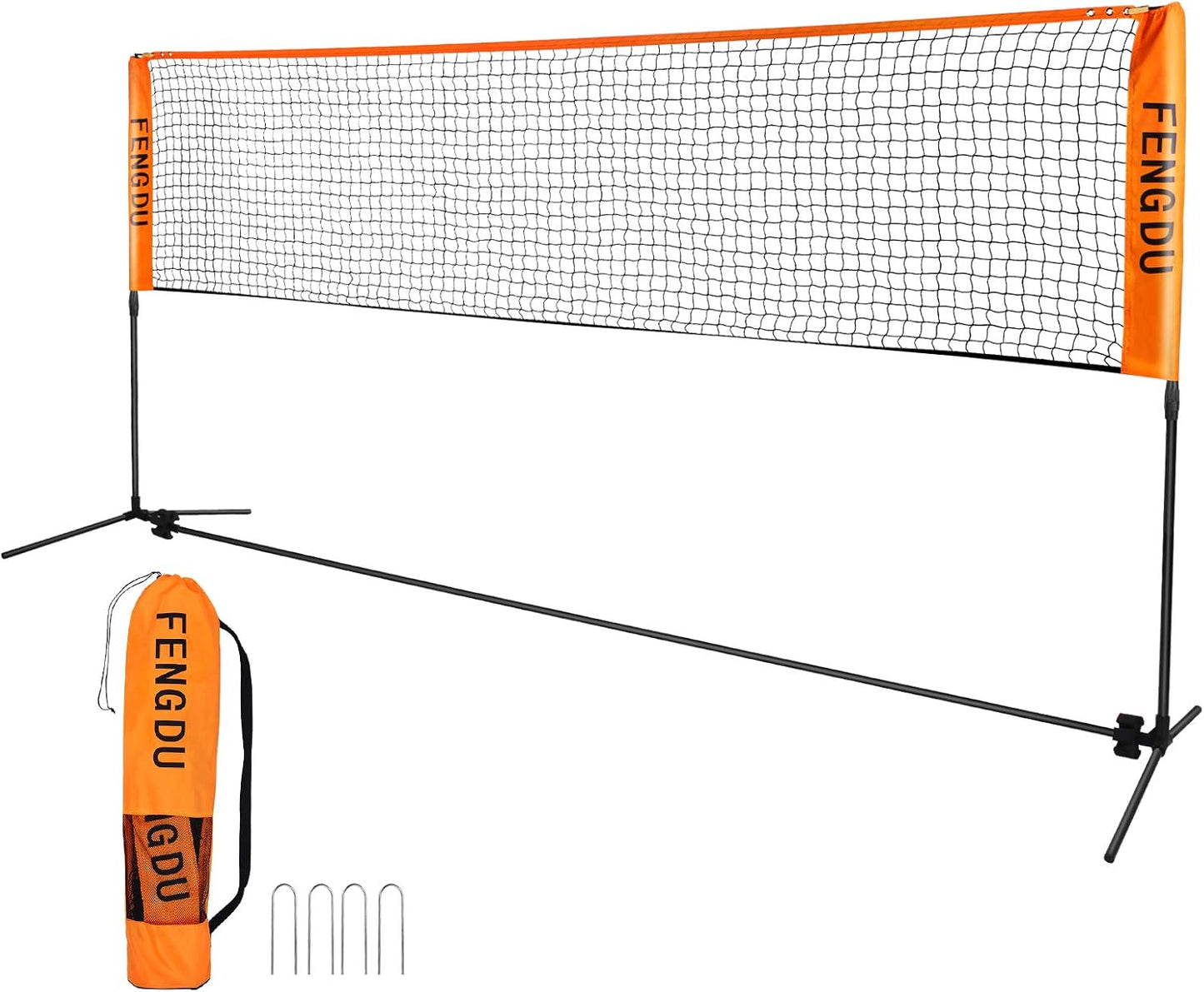 Portable Badminton Net Set, Adjustable Height Tennis Net, Kids Volleyball,Soccer Net Easy Setup Nylon Sports Net with Poles for Backyard, Indoor, Outdoor, Beach