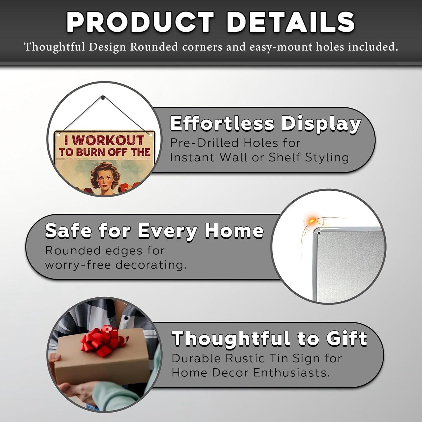 Vintage Girl Gym Tin Sign I Workout to Burn off The Crazy Retro Fitness Wall Decor Nostalgic Art Funny Workout Room Inspirational Metal Poster Store Cafe Pubs Bedroom Bathroom 12 * 8inch