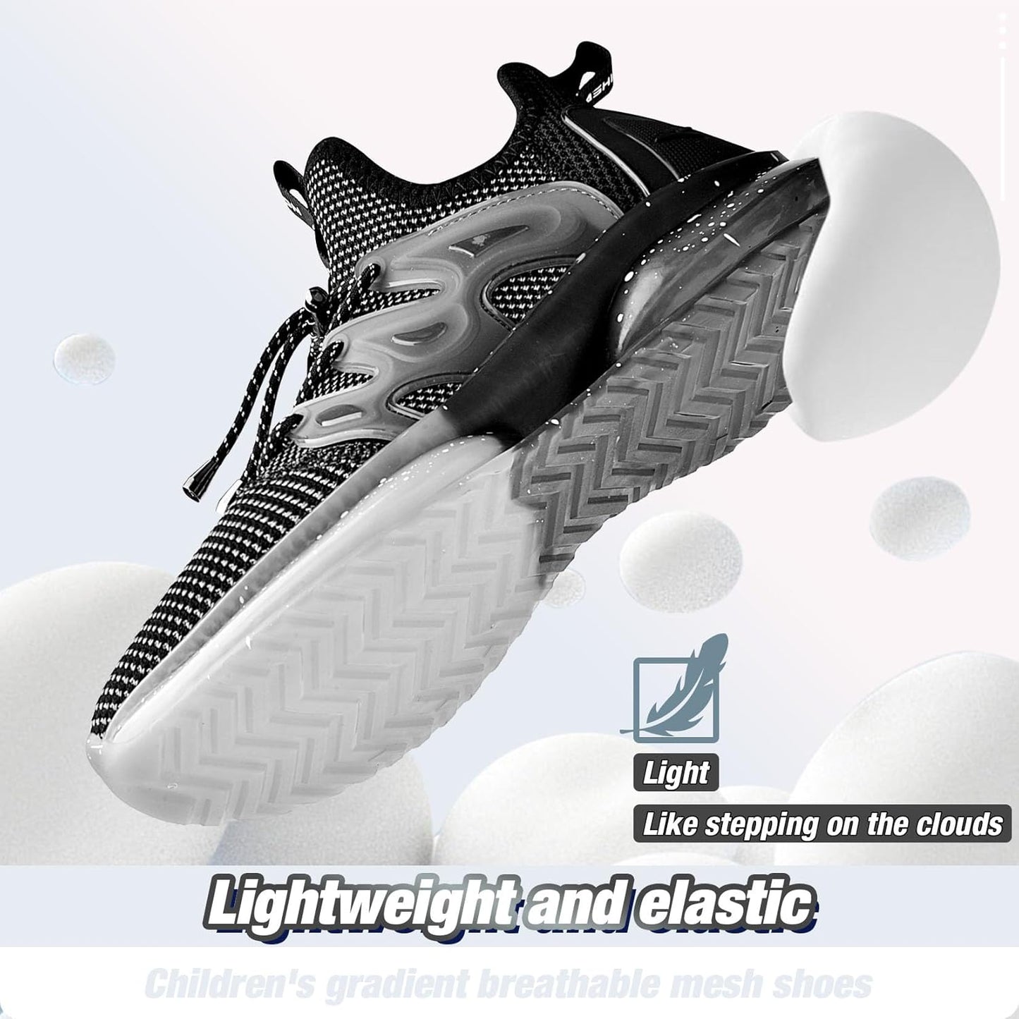 WETIKE Boy's Shoes Mesh Slip on Lightweight Running Sneakers