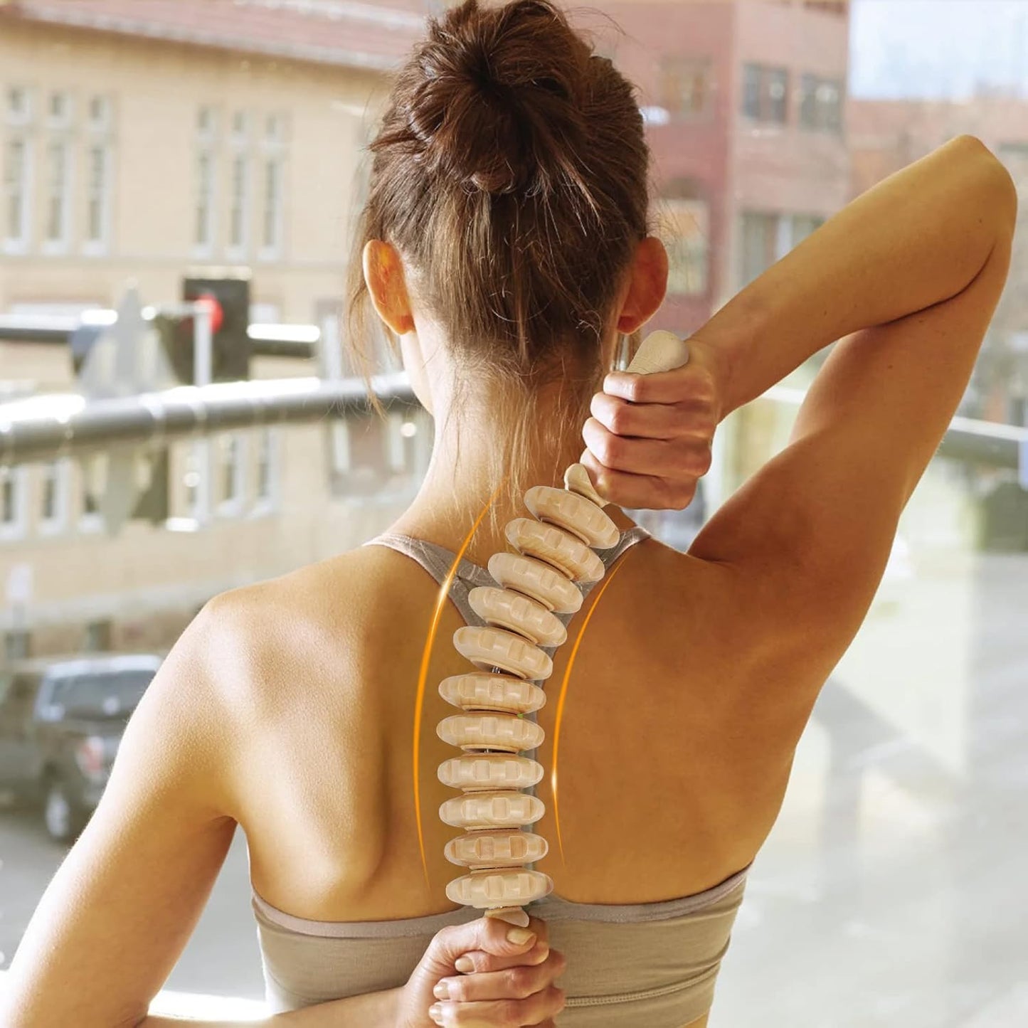 Liitrton Wood Therapy Fasci Massage Tools Curved Wooden Massage Roller Cellulite Reduction and Muscle Tension (Wood 3-in-1)