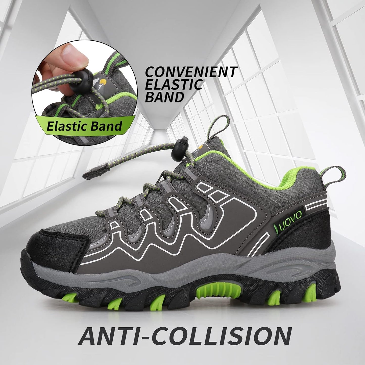 Boys Girls Hiking Trail Shoes Waterproof Slip Resistant Outdoor Trekking Walking Running Sneakers(Little/Big Kids)