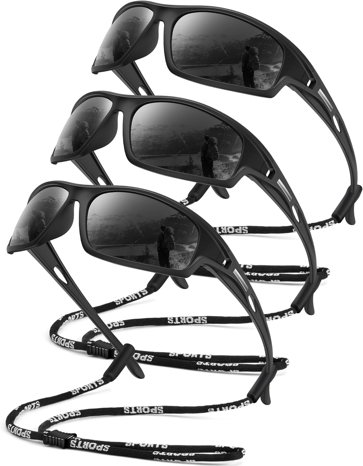 Polarized Sunglasses Men, Sports Sun Glasses Womens UV400 Protection for Fishing Running Driving