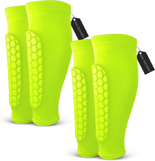 Shin Defender Shin Guards - 2 Pairs of Shin Defender Shin Guards Kids, Soccer Shindefender Sleeves for Youth Adult