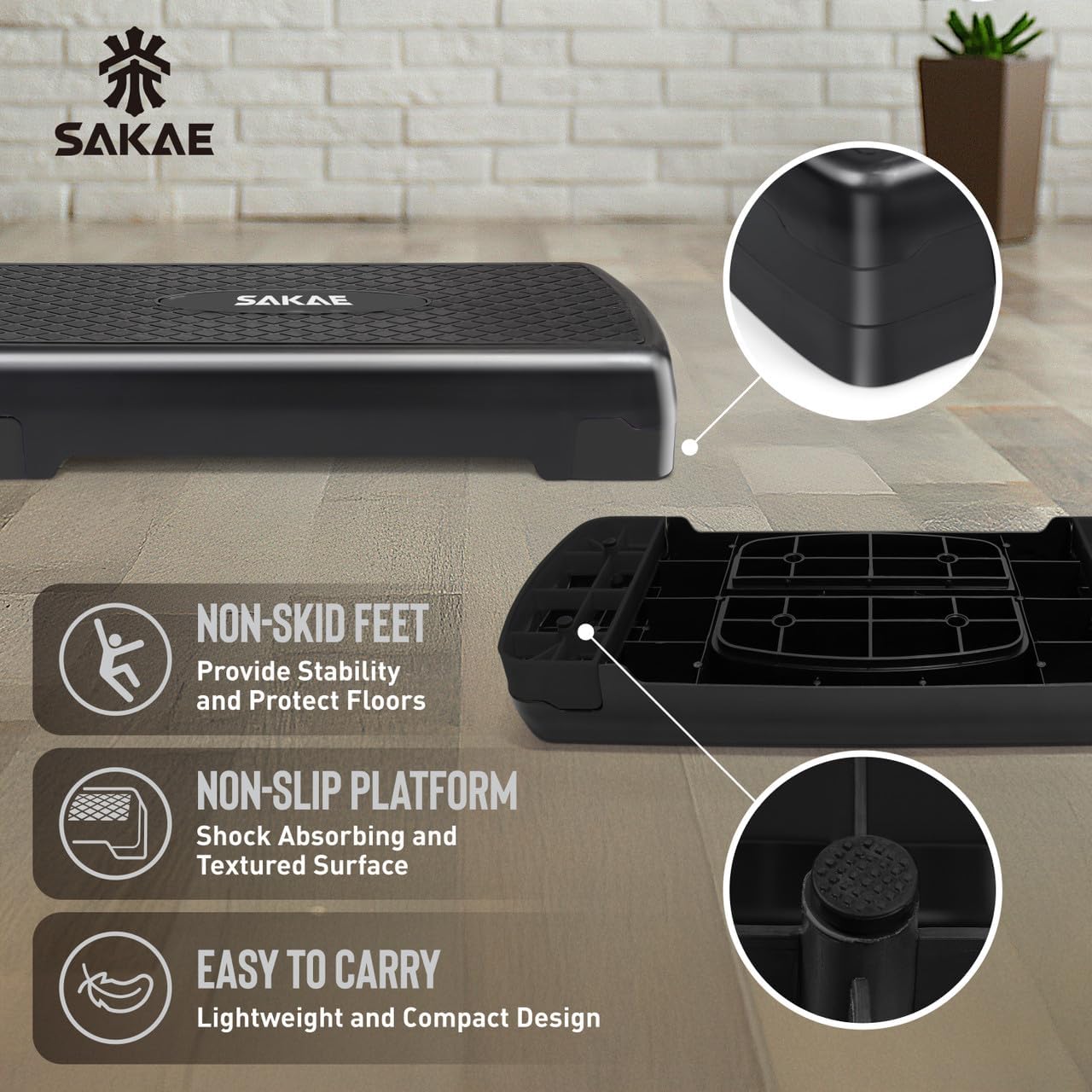 Adjustable Height Aerobic Stepper Set, Multiple Bundle Options with Dumbbells, Kettlebell, Waist Trimmer, Ankle Weights or Weighted Vest, Workout Exercise Step Platform w/Level Risers, 4 Colors