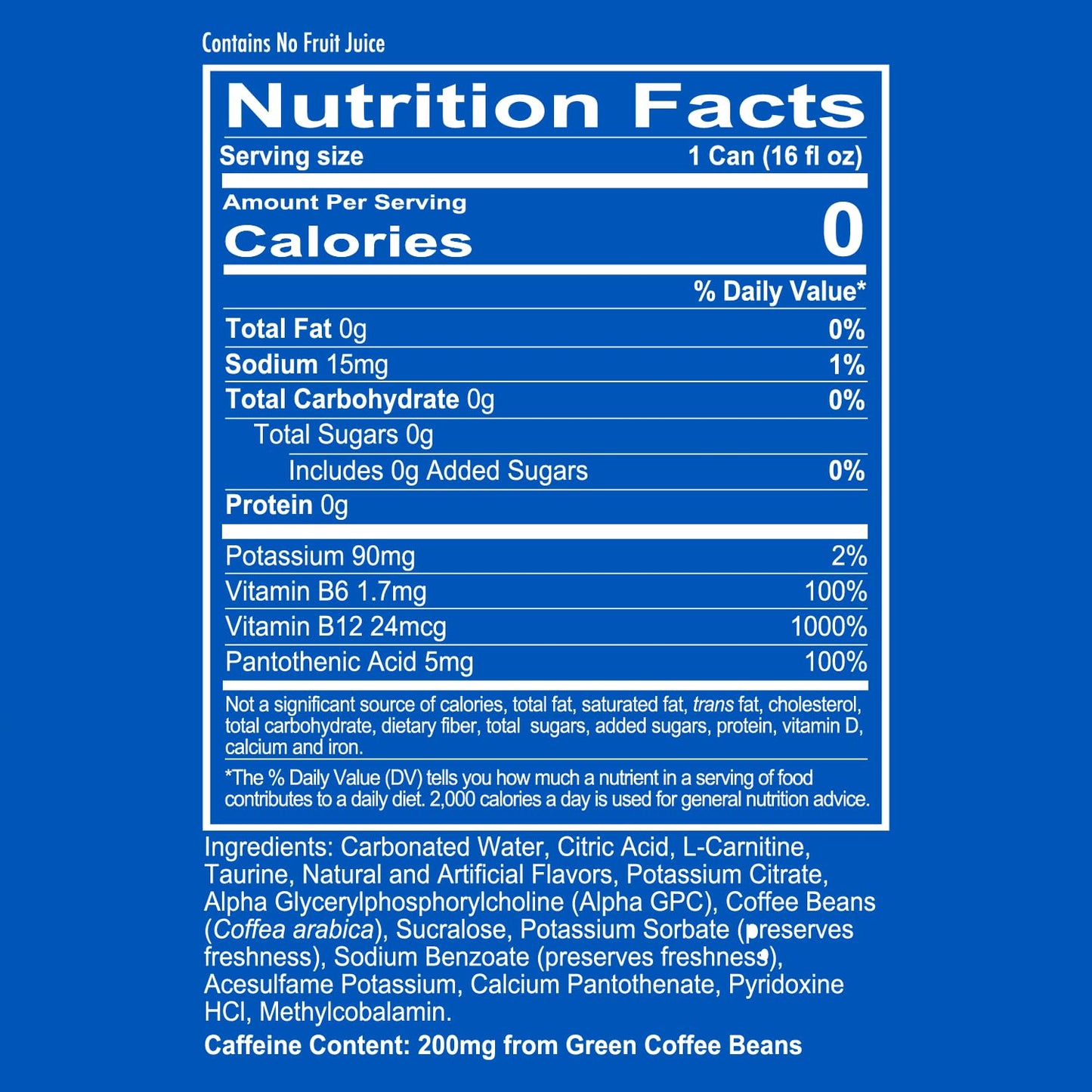 REDCON1 Energy High Performance Drink, Freedom Frost - Zero Sugar Energy Drink with Alpha GPC Nootropic - 200mg Natural Caffeine from Green Coffee Beans - Vitamin B6, B12 & B5 to Boost Mood (12 ct)