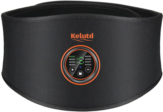 Abs Stimulator Belt-FDA Cleared EMS Massager Abdominal Toining Fitness Belt without GEL SHEET Tactical Abs Power Muscle Toner Workout Men Women & Bodybuilders USB Rechargeable Black KLT-07