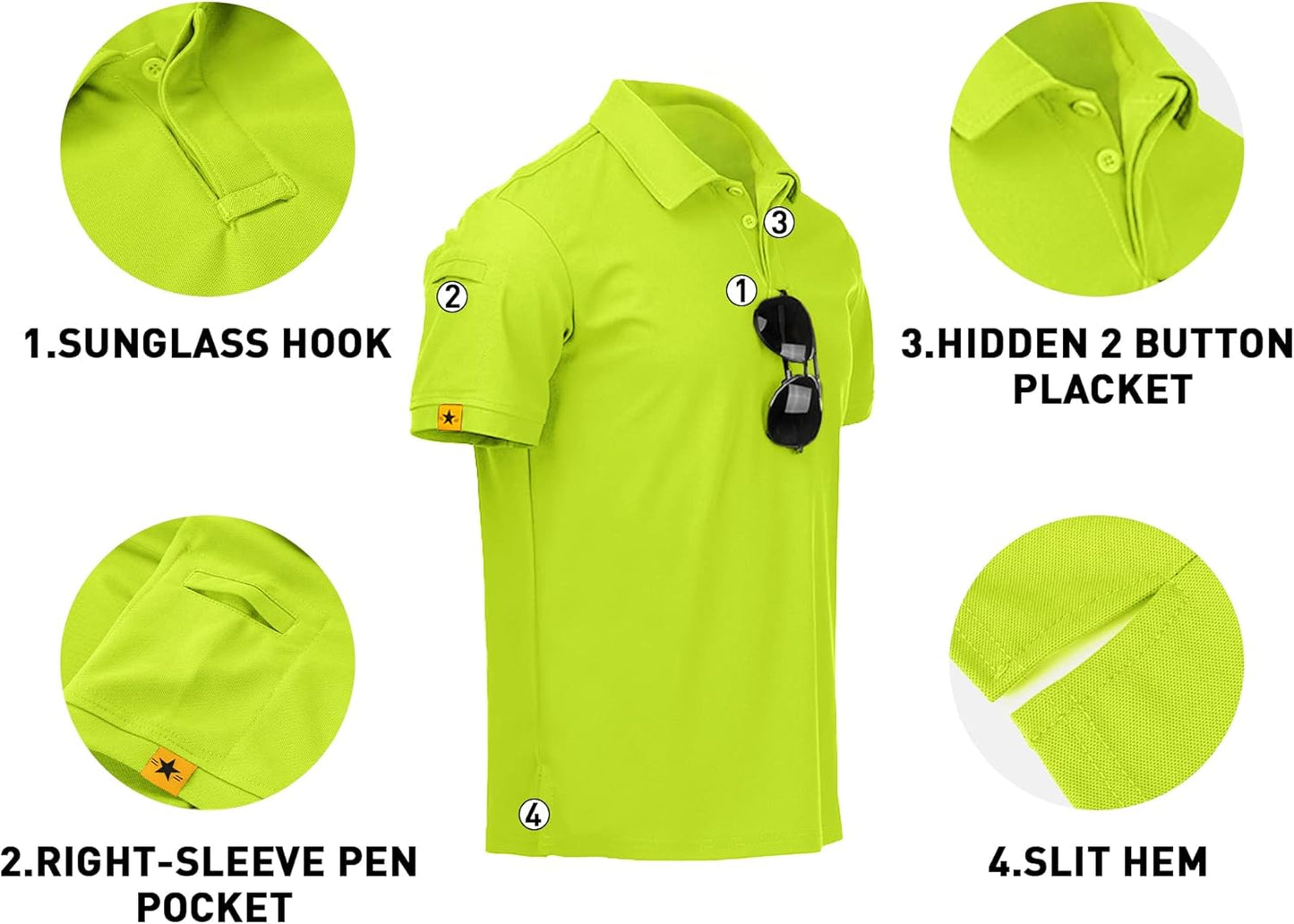 V VALANCH Mens Polo Shirts Short Sleeve Moisture Wicking Golf Polo Athletic Collared Shirt Tennis T-Shirt Tops