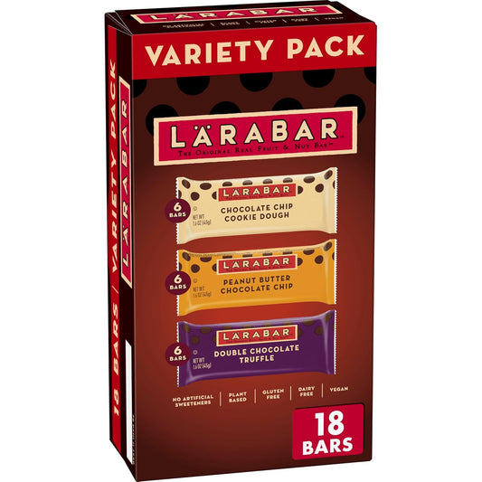 Larabar Chocolate Variety Pack, Fruit and Nut Bars, Gluten Free and Vegan, 28.8 oz, 18 Ct