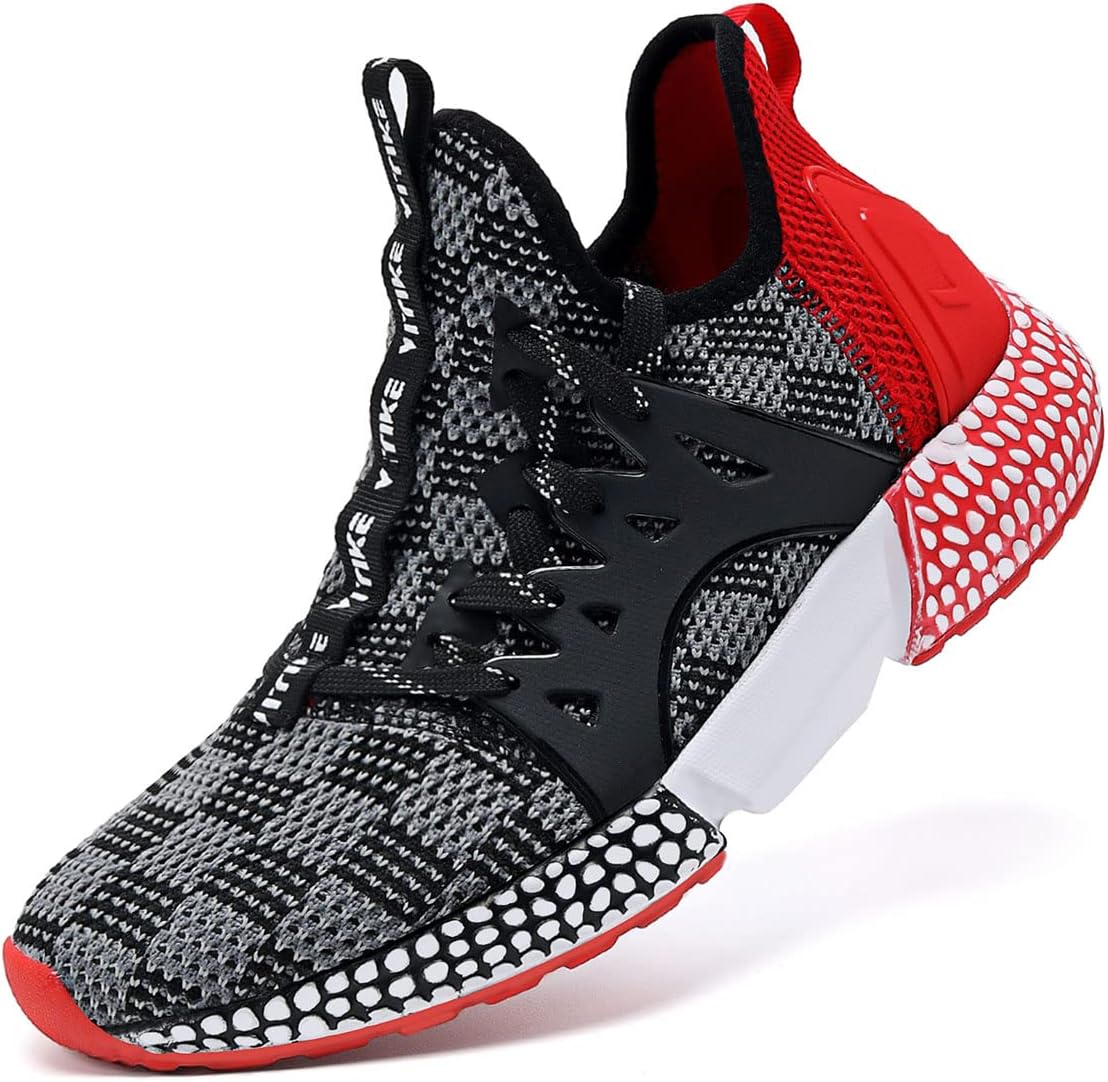 WETIKE Boy's Shoes Mesh Slip on Lightweight Running Sneakers