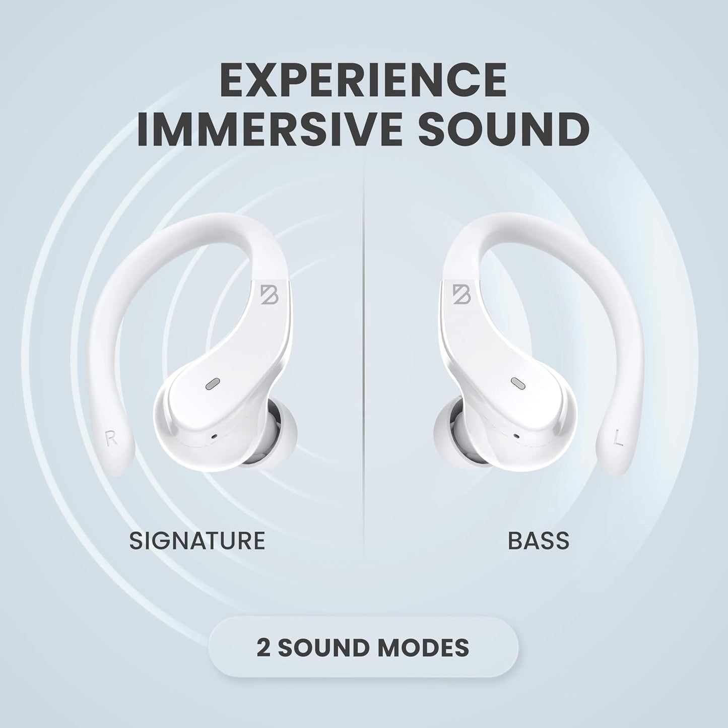 Back Bay Audio - Runner's Wireless Earbuds Bluetooth Headphones for Sports, Hook Over The Ear Buds, Deep Bass, Wrap Around Earphones with Earhooks for Running, Workout Wireless Headphones for The Gym