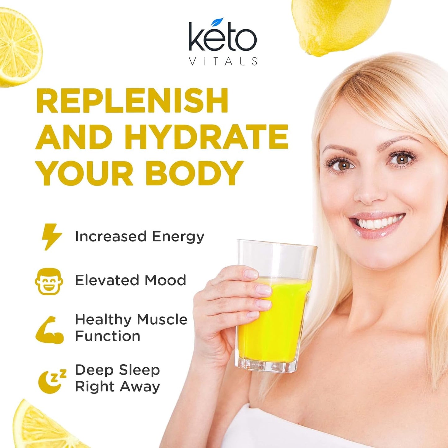 Keto Vitals Electrolytes Powder | Keto-Friendly Electrolytes with Potassium, Magnesium, Sodium, Calcium | Keto Electrolytes Supplement Energy Drink Mix | Sugar-Free, Zero Calories, Zero Carbs