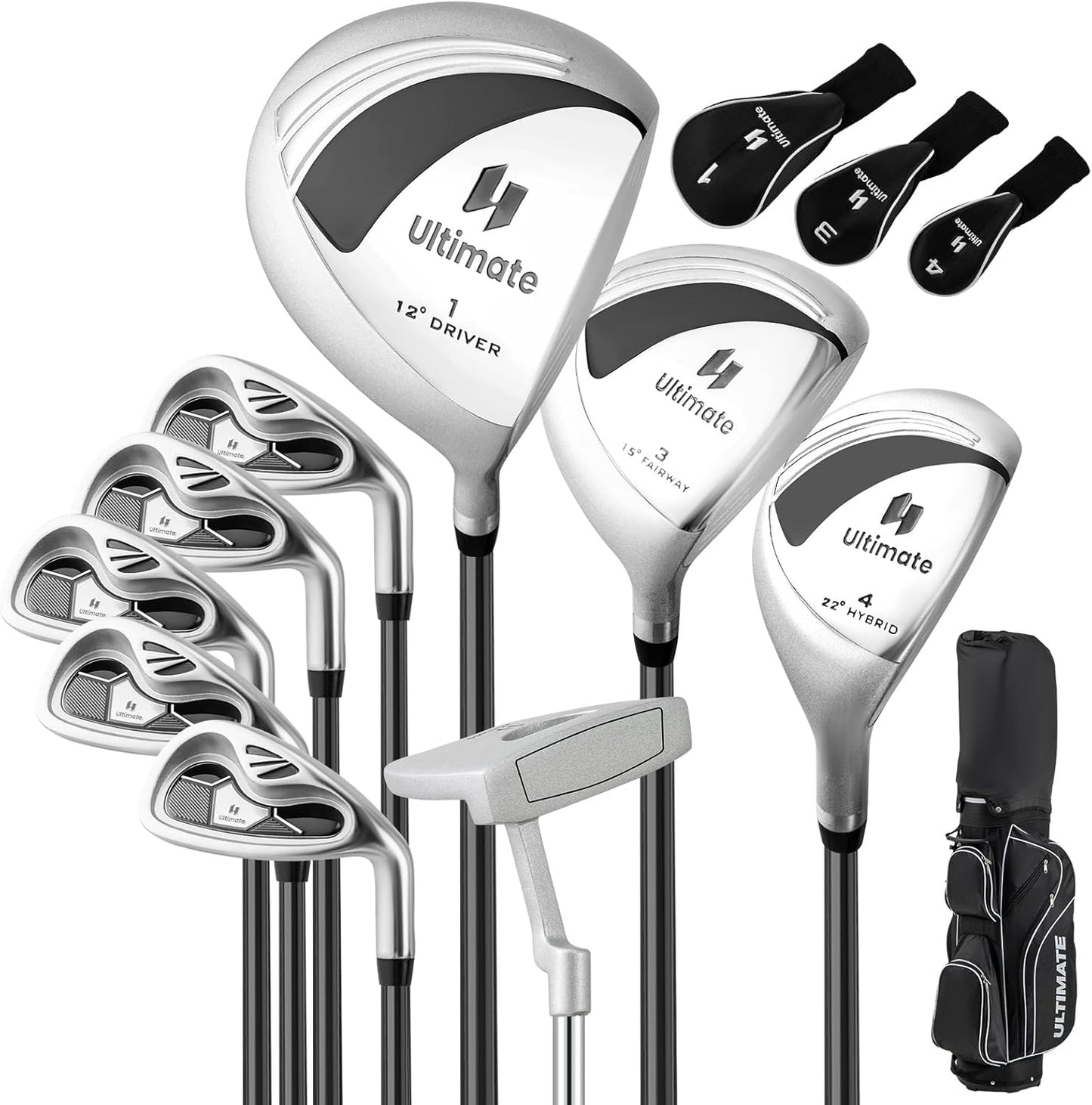 Tangkula 9/10/12 Pieces Women's Complete Golf Clubs Set, Golf Club Package Set with 460CC Driver, Fairway Wood & Hybrid, Irons, Putter, Portable Regular Golf Club Set
