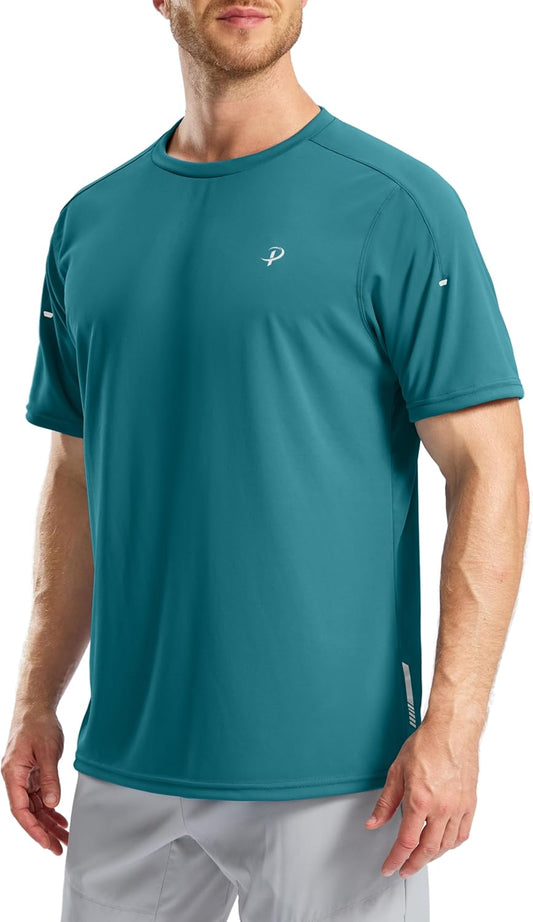 Pudolla Men's Workout Running T-Shirts Lightweight Quick Dry Athletic Gym Shirts for Men Short Sleeve Sport Tee Tops