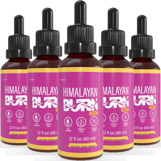Himalayan Burn Pro Dietary Supplement, 2 fl oz, Natural Energy Blend, 60 Servings (5)