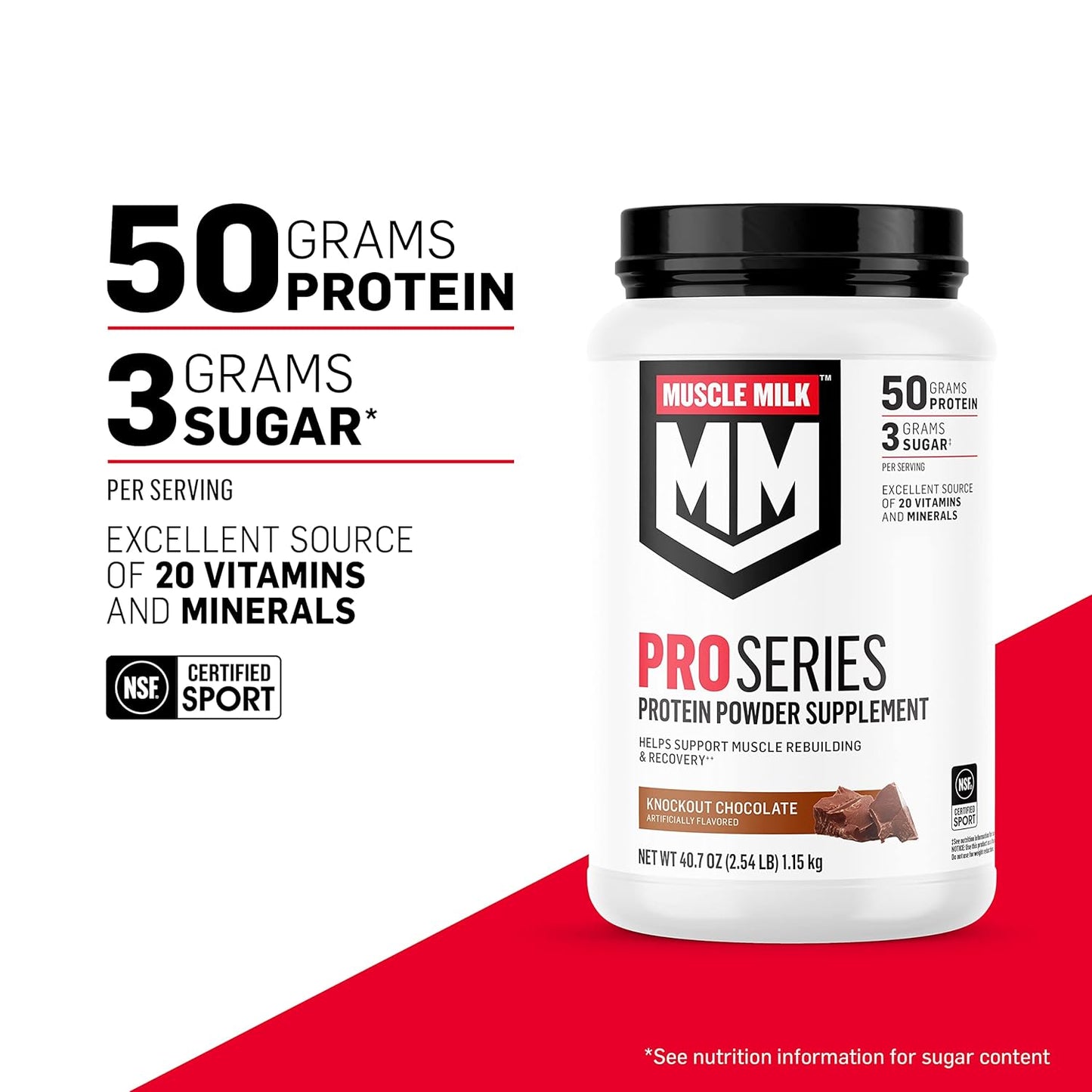 Muscle Milk Pro Series Protein Powder Supplement, Intense Vanilla, 5 Pound, 28 Servings, 50g Protein, 3g Sugar, 20 Vitamins & Minerals, NSF Certified for Sport, Workout Recovery, Packaging May Vary