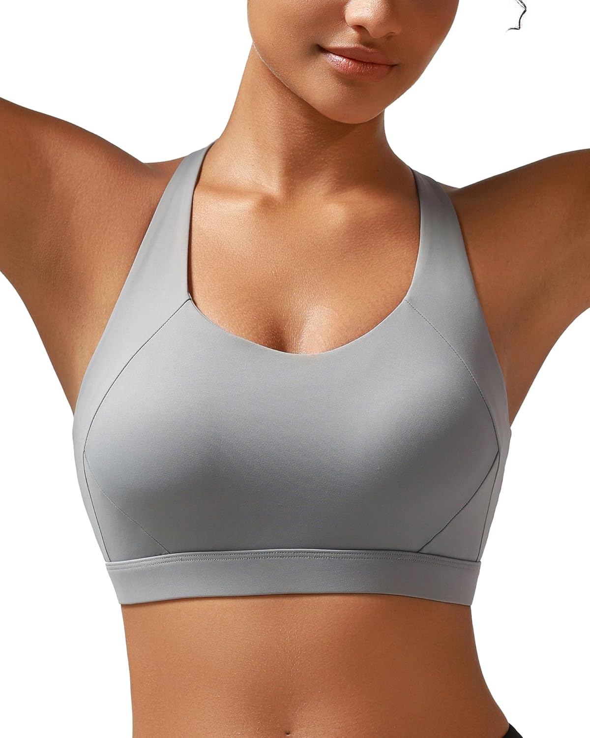 RUNNING GIRL Sports Bra for Women High Support Molded Cup Strappy Running Sports Bras with Sewn in Pads