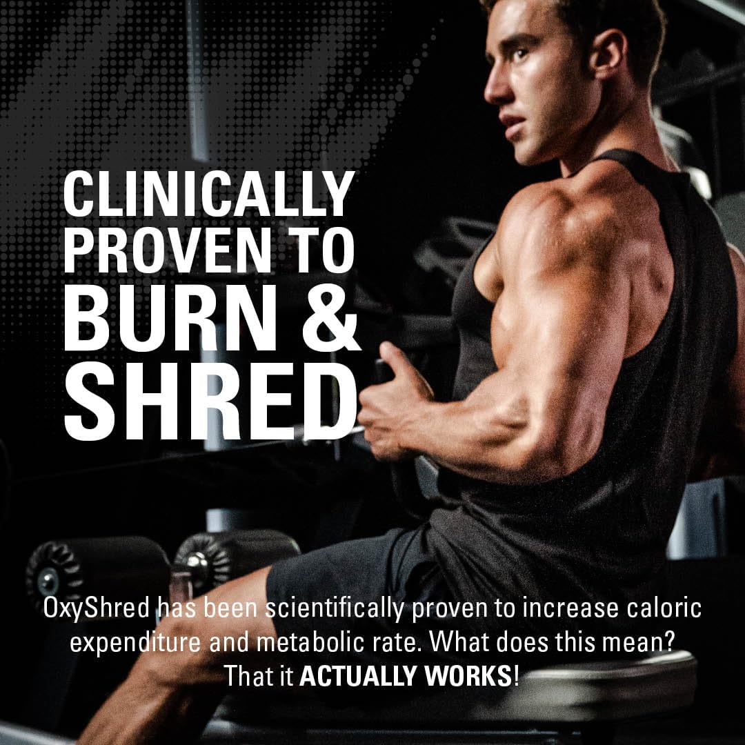 EHP Labs OxyShred Pre Workout Powder - Preworkout Powder with L Glutamine & Acetyl L Carnitine, Energy Boost Drink - Kiwi Strawberry, 60 Servings